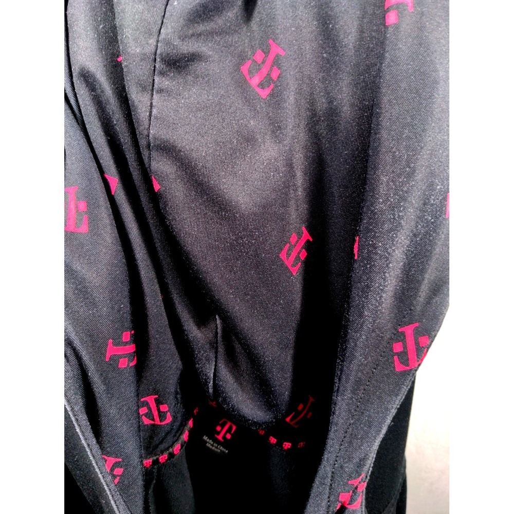 T-Mobile Womens Medium Full Zip Hoodie Polyester Black Magenta Thumbhole Logo - Picture 9 of 11